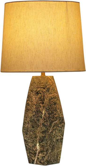 Seraphine - Genuine Marble And Linen Textured Fabric Table Lamp