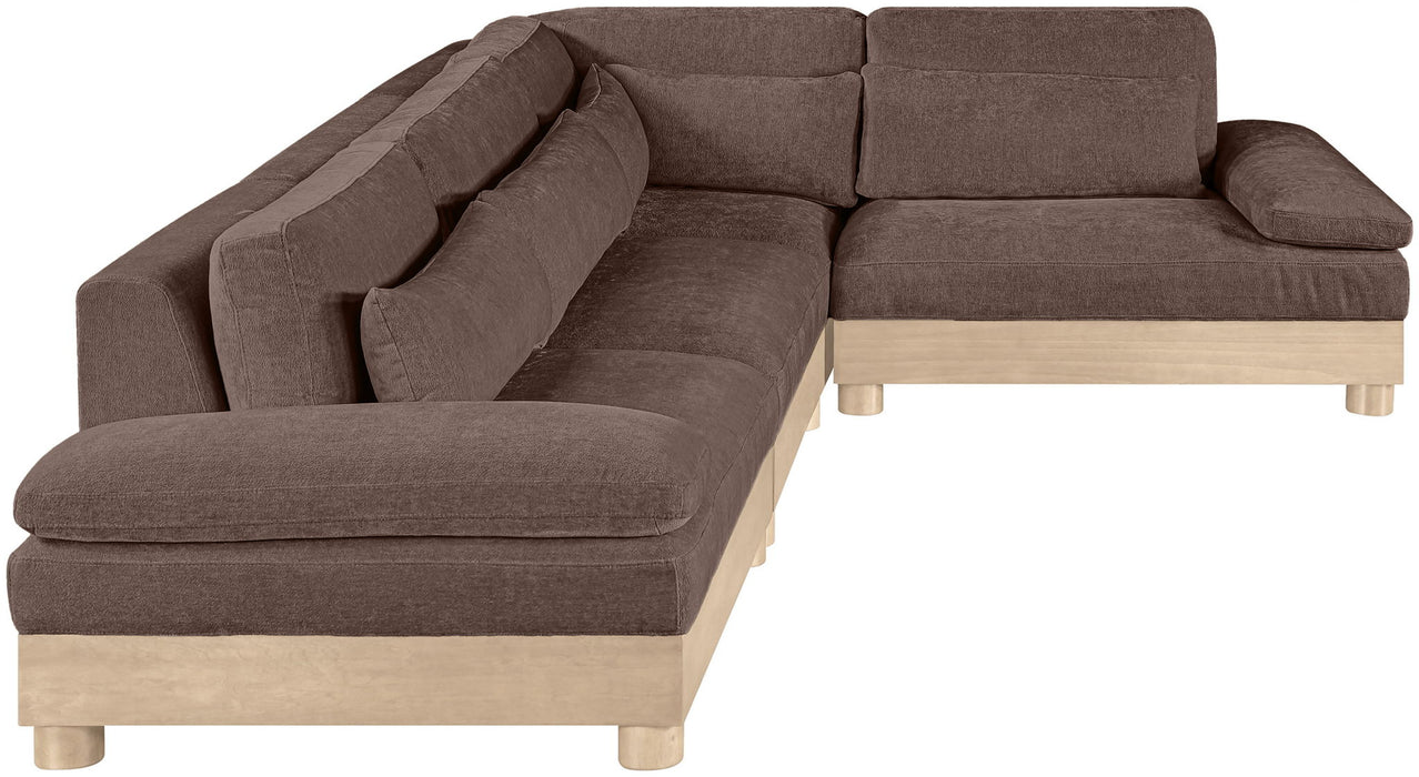 Turin - Chenille Fabric Upholstered Modular Sectional - Brown - Simple Home Plus