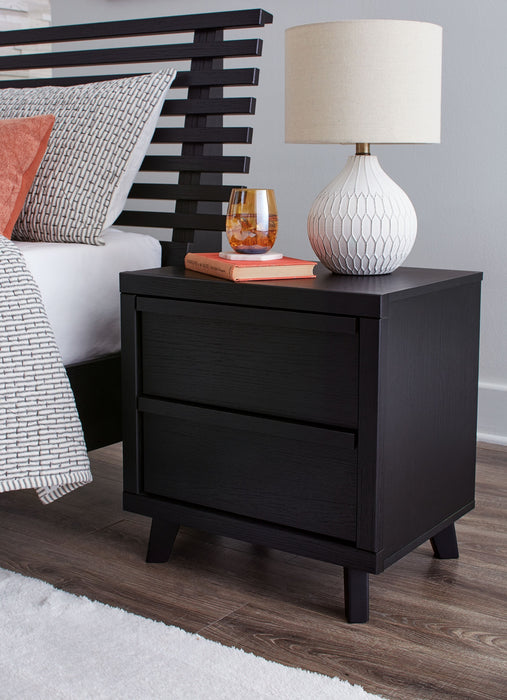Danziar - Black - Two Drawer Night Stand - Simple Home Plus