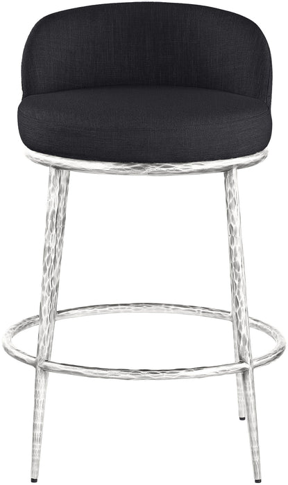 Ferro - Upholstered Counter Stool With Brushed Silver Base - Simple Home Plus