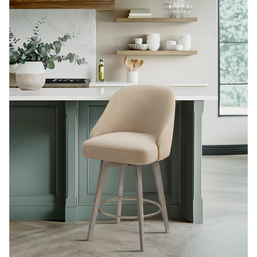 Pearce - Counter Stool With Swivel Seat - Sand - Simple Home Plus