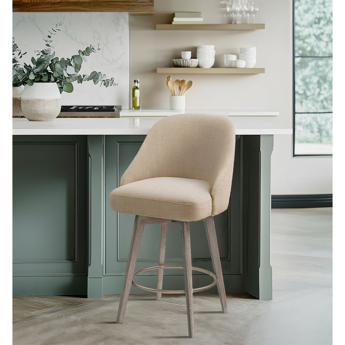 Pearce - Counter Stool With Swivel Seat - Sand - Simple Home Plus