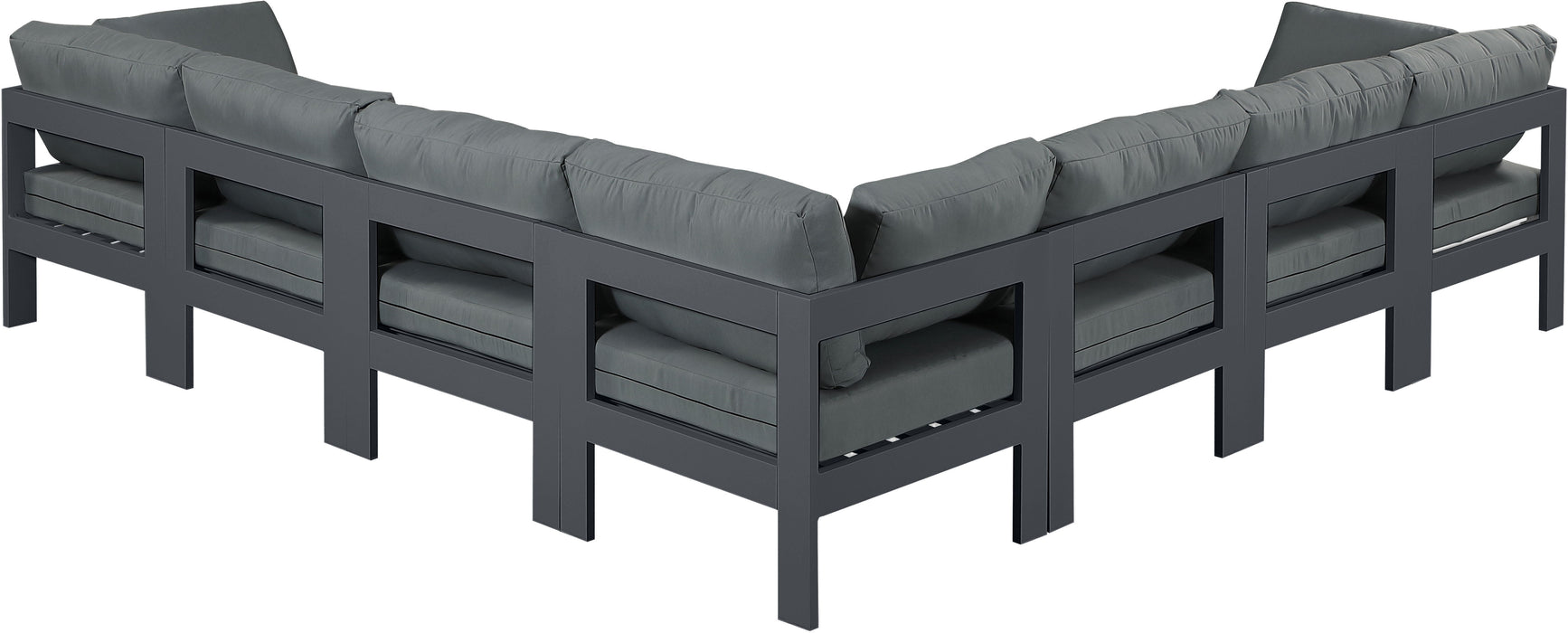 Nizuc - Outdoor Patio 7 Piece Modular Sectional With Gray Frame - Simple Home Plus