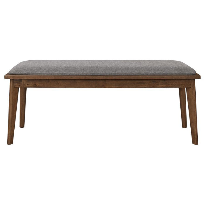 Alfredo - Upholstered Dining Bench - Gray And Natural Walnut - Simple Home Plus