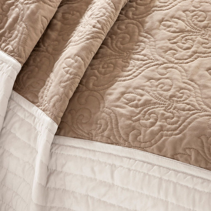 Attingham - 7 Piece Reversible Coverlet Set - Beige - Simple Home Plus