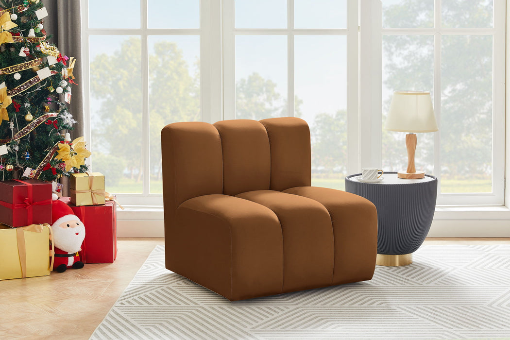 Arc - Velvet Straight Chair - Saddle - Simple Home Plus
