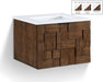 Leonardo - Engineered Stone And Solid Wood 24" Wall Mounted Bathroom Vanity - Simple Home Plus
