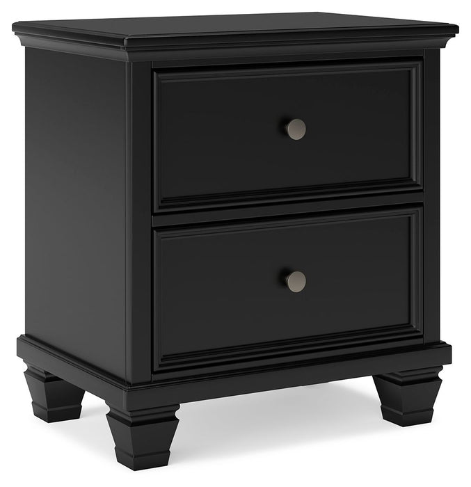Lanolee - Black - Two Drawer Nightstand - Simple Home Plus