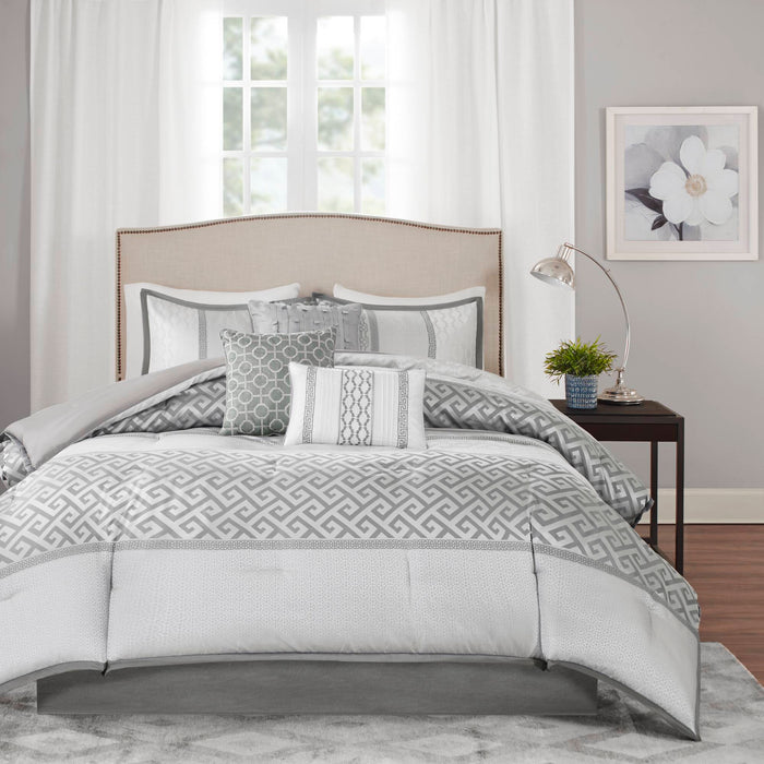 Bennett - Piece Comforter (Set of 7) - Gray - Simple Home Plus