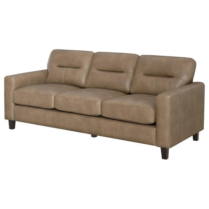 Scotland - Faux Leather Upholstered Track Arm Sofa - Simple Home Plus
