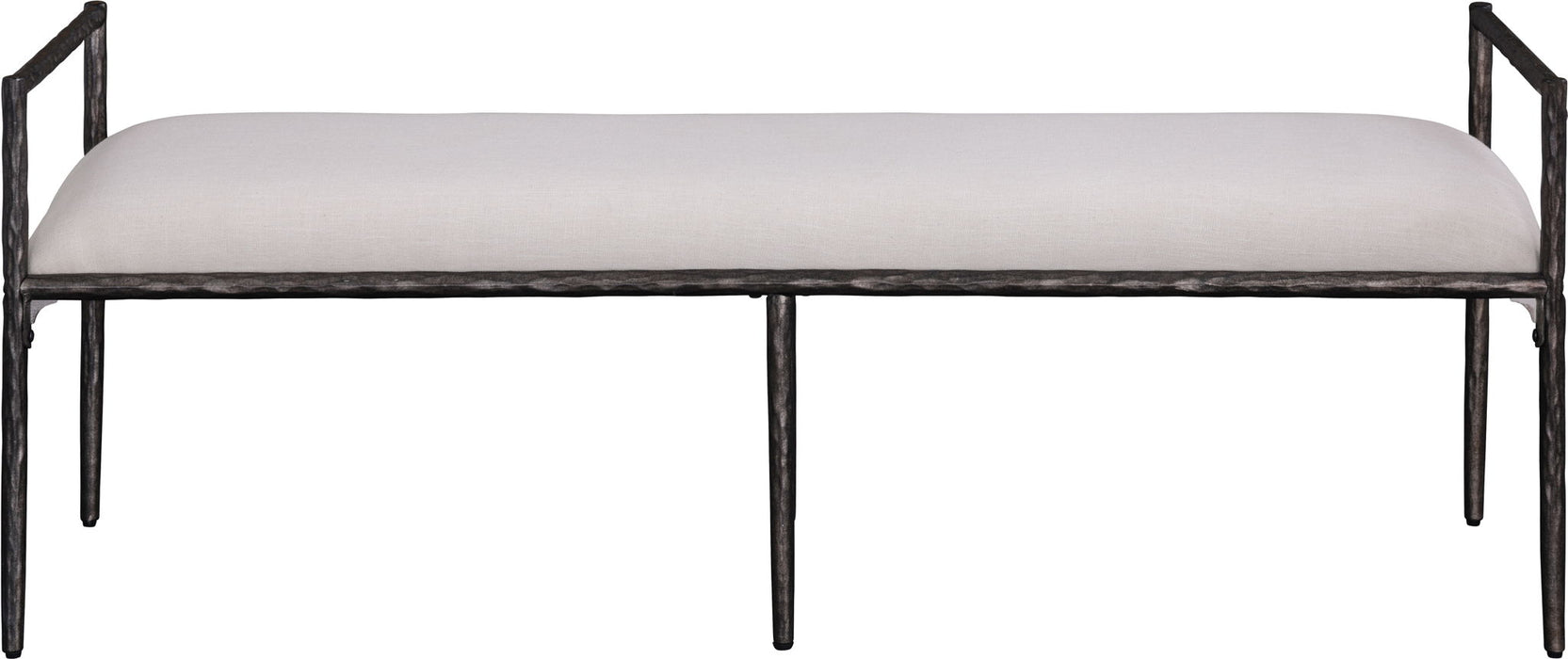 Axis - Linen Textured  Beige Fabric Upholstered Bench - Simple Home Plus
