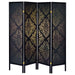 Haidera - 4-Panel Room Divider Folding Screen - Black Damask - Simple Home Plus
