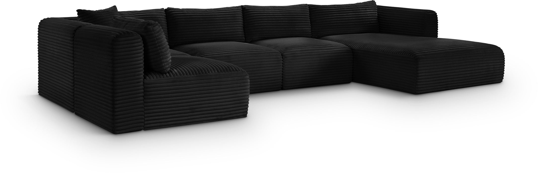Shaggy - 5 Piece Modular U-Shaped Sectional - Simple Home Plus