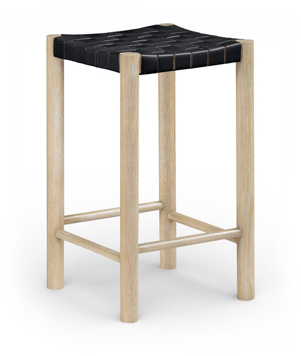 Entwine - Vegan Leather Upholstered Backless Counter Stool - Painted Natural - Simple Home Plus