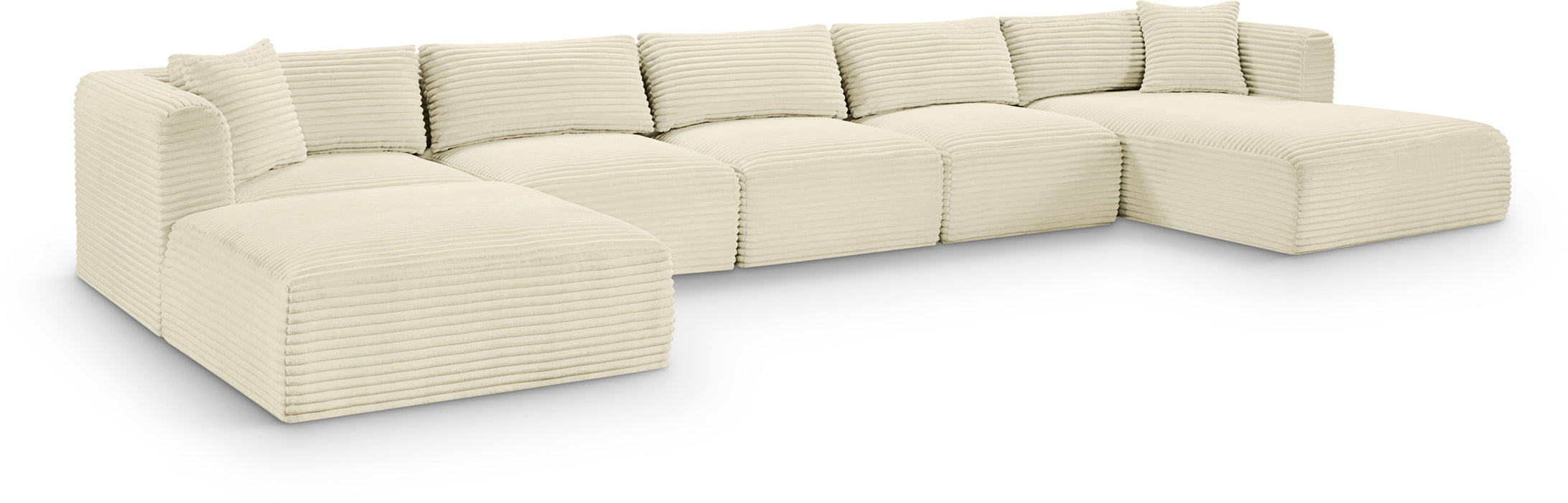 Shaggy - 6 Piece Modular Sectional With Chaise And Ottoman - Simple Home Plus