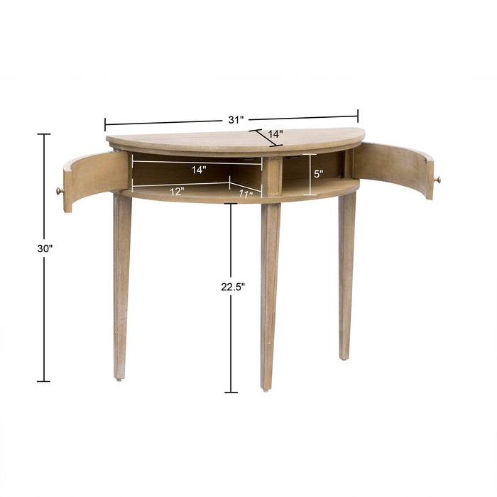 Crestview - Vintage Storage Console Table - Reclaimed Wheat - Simple Home Plus