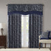 Aubrey - Window Rod Pocket Valance With Beads - Navy - Simple Home Plus