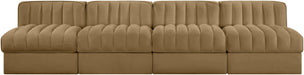 Rummi - Armless Velvet Performance Fabric Upholstered 4 Piece Modular Sofa - Simple Home Plus