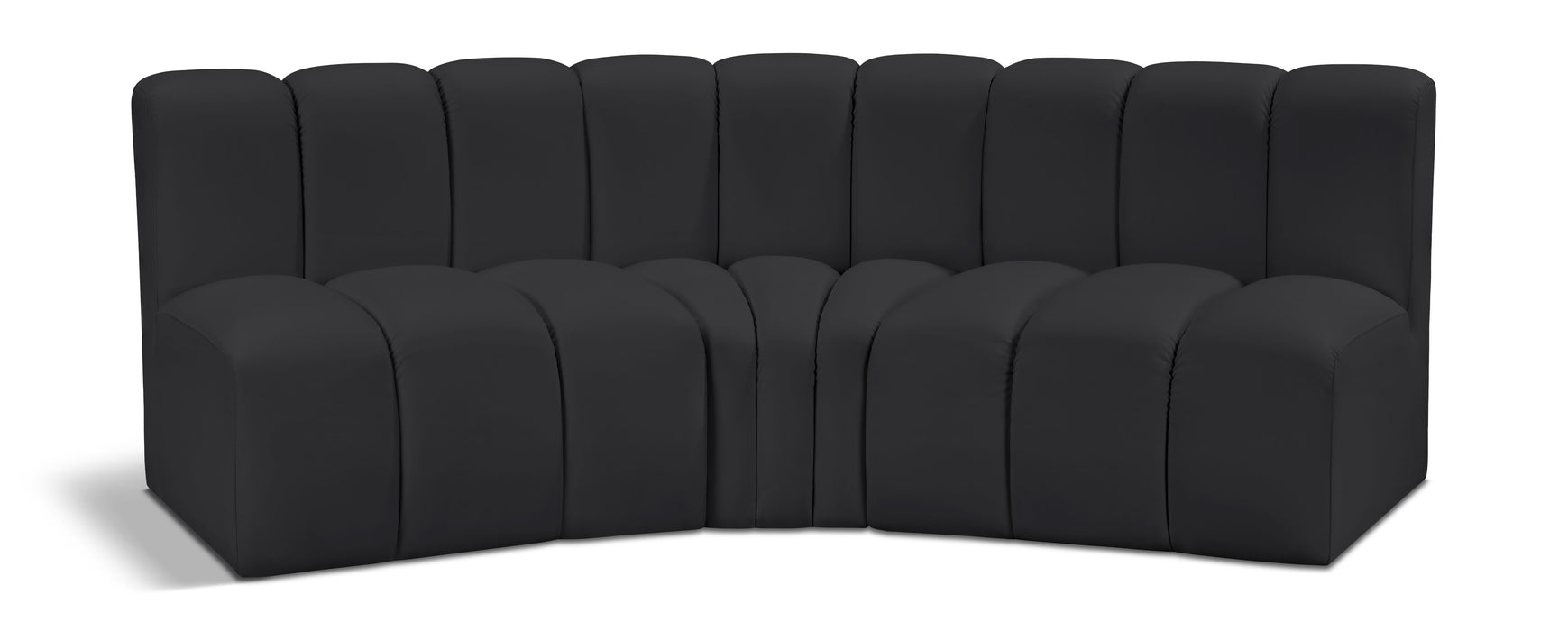 Arc - Faux Leather 3 Piece Modular Corner Sofa - Simple Home Plus