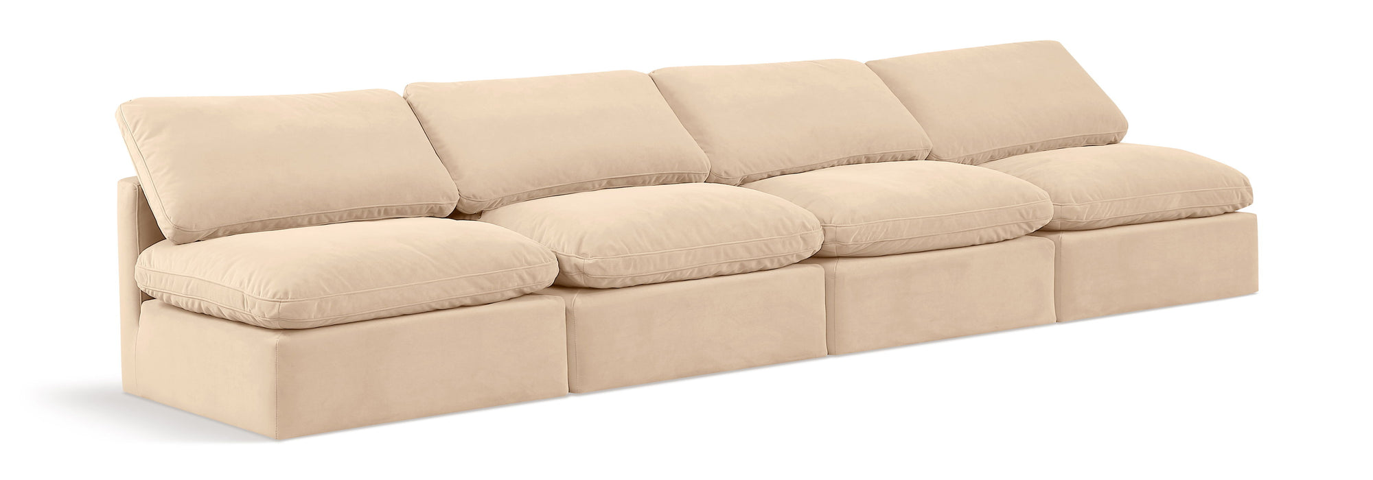 Indulge - Velvet 4 Seat Modular Armless Sofa - Simple Home Plus