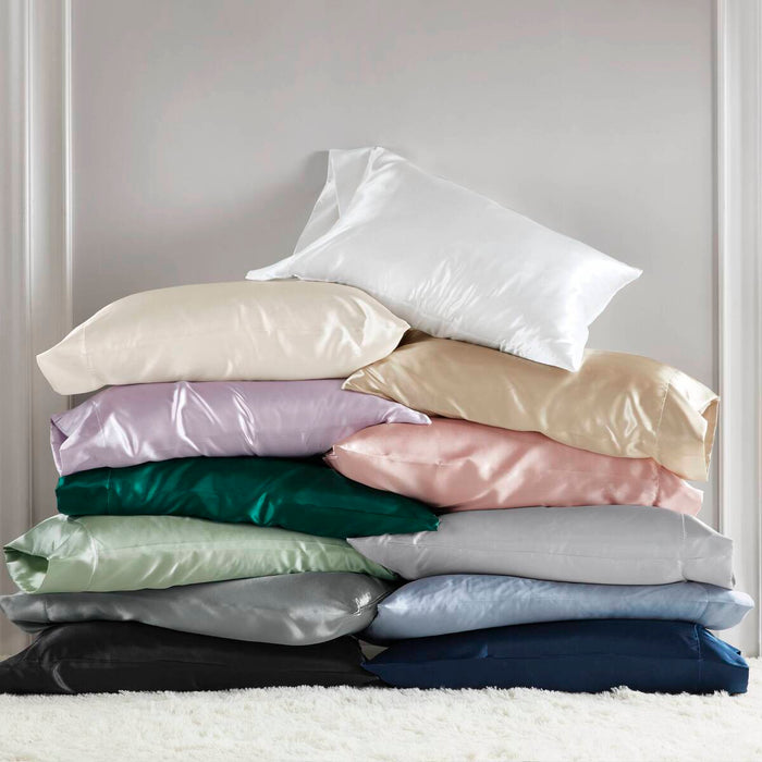 Satin - King Pillowcases (Set of 2) - Light Gray - Simple Home Plus