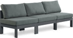 Nizuc - Outdoor Patio 3 Seat Armless Modular Sofa With Gray Frame - Simple Home Plus