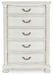 Montelaine - Antique White - Five Drawer Chest - Simple Home Plus
