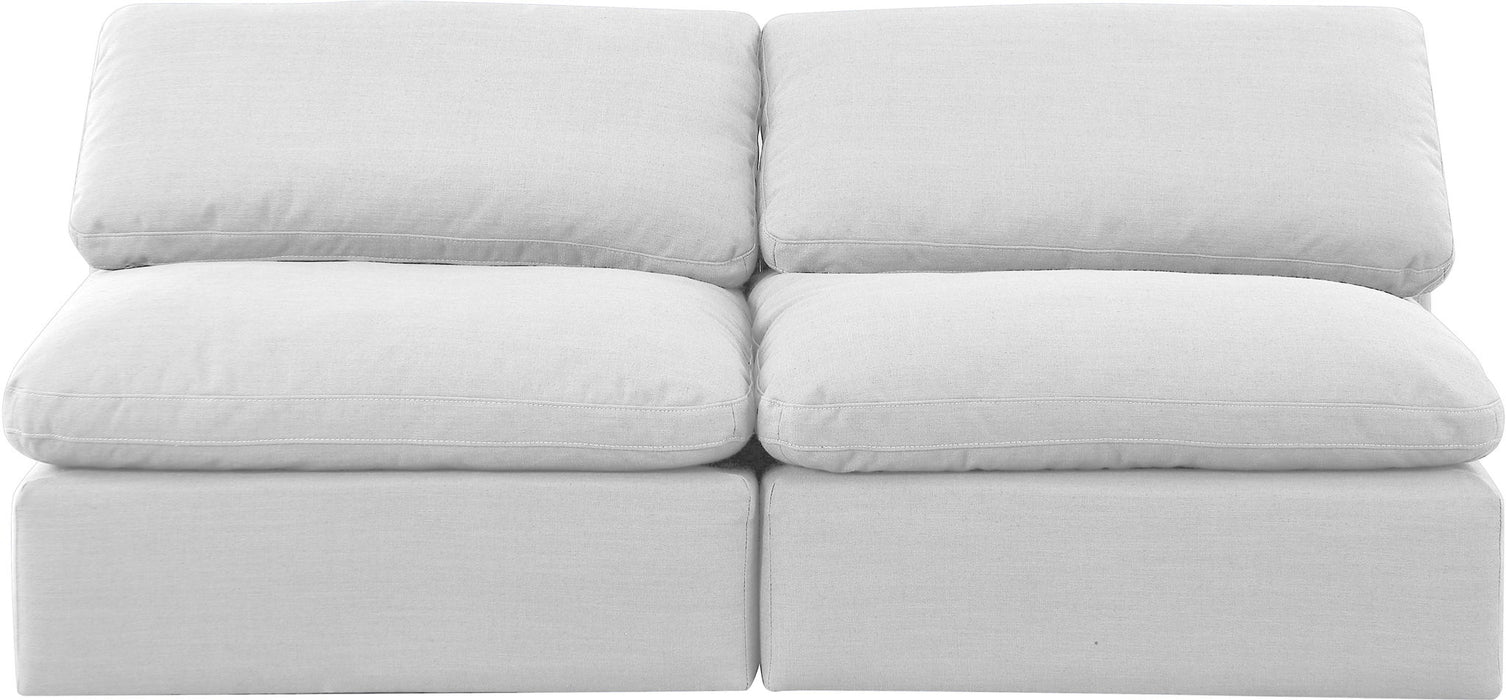 Indulge - Linen 2 Piece Modular Armless Sofa - White - Simple Home Plus