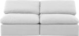 Indulge - Linen 2 Piece Modular Armless Sofa - White - Simple Home Plus