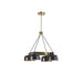 Abbott - 4-Light Metal Shade Chandelier - Black / Gold - Simple Home Plus
