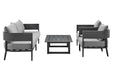 Menorca - 4 Piece Outdoor Dark Gray Aluminum & Fabric Outdoor Conversation Set - Simple Home Plus