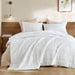 Mina - King/California King Waffle Weave Textured Quilt Set - White - Simple Home Plus