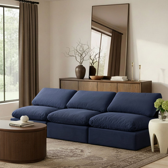 Indulge - Velvet 3 Seat Modular Armless Sofa - Simple Home Plus