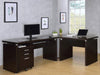 Skylar - L-Shape Desk With Mobile File Cabinet - Cappuccino - Simple Home Plus
