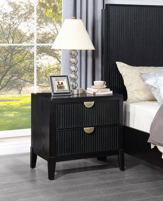 Brookmead - 2-Drawer Nightstand - Black - Simple Home Plus