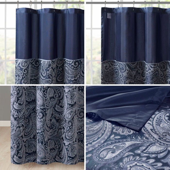 Aubrey - Shower Curtain - Navy - Simple Home Plus