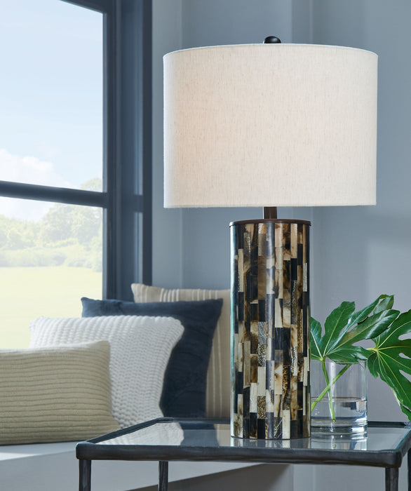 Ellford - Black / Brown / Cream - Poly Table Lamp - Simple Home Plus