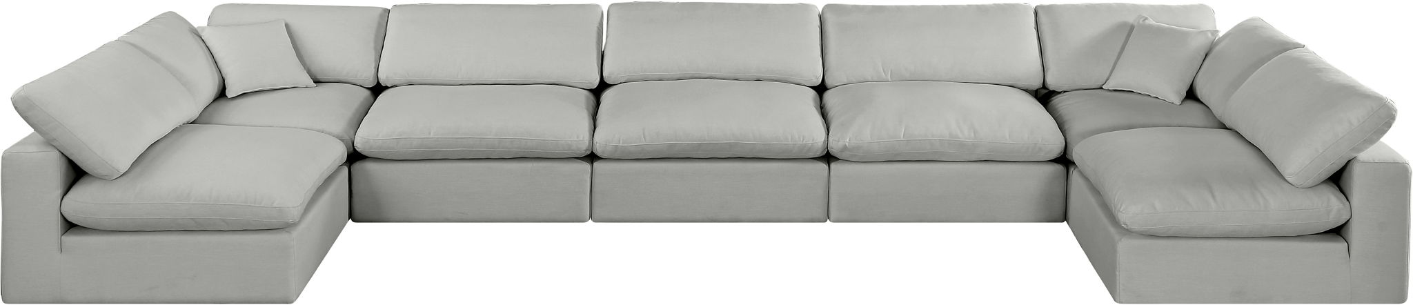 Comfy - 7 Piece Linen Modular Armless Sectional - Simple Home Plus