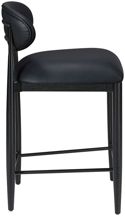 Riccio - Faux Leather Stool - Black Frame - Simple Home Plus