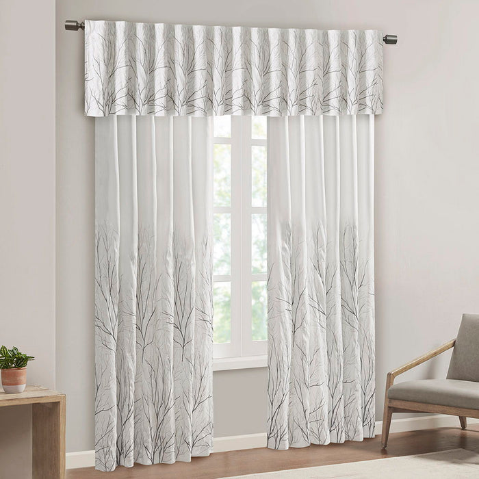 Andora - Embroidered Window Valance - White - Simple Home Plus