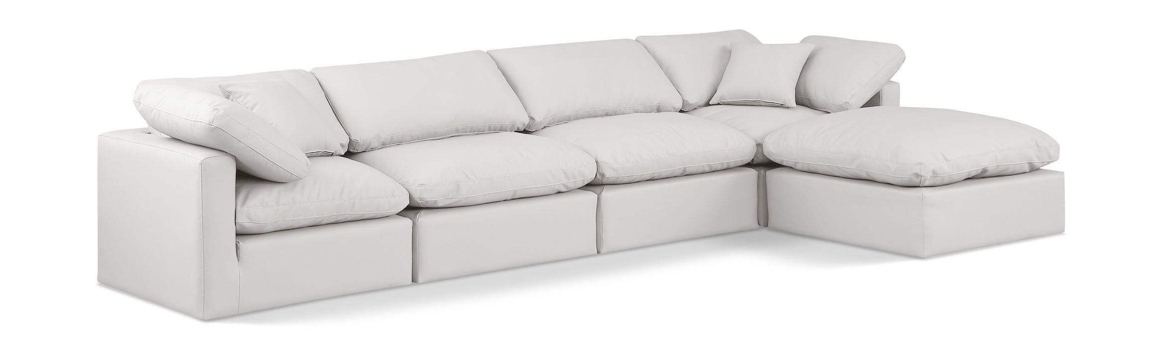 Indulge - Faux Leather 5 Piece Modular Sectional With Chaise - Simple Home Plus