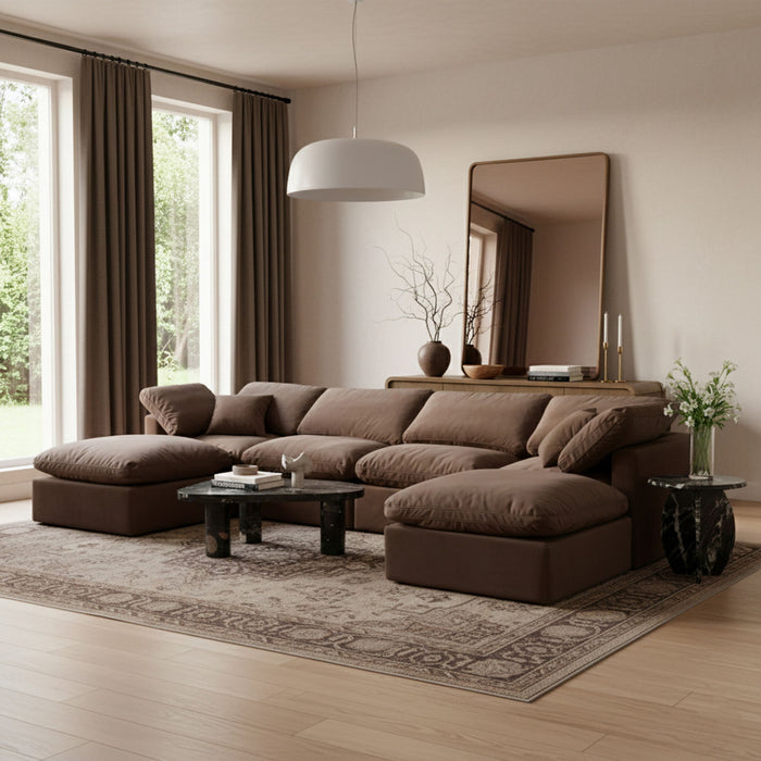 Indulge - Velvet 6 Piece Modular Double Chaise Sectional - Simple Home Plus