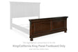 Porter - King/Cal King Panel Footboard - Rustic Brown - Simple Home Plus