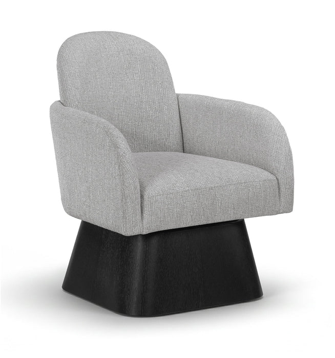 Marlowe - Linen Textured Fabric Upholstered Swivel Accent Chair - Stained Black - Simple Home Plus