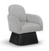 Marlowe - Linen Textured Fabric Upholstered Swivel Accent Chair - Stained Black - Simple Home Plus