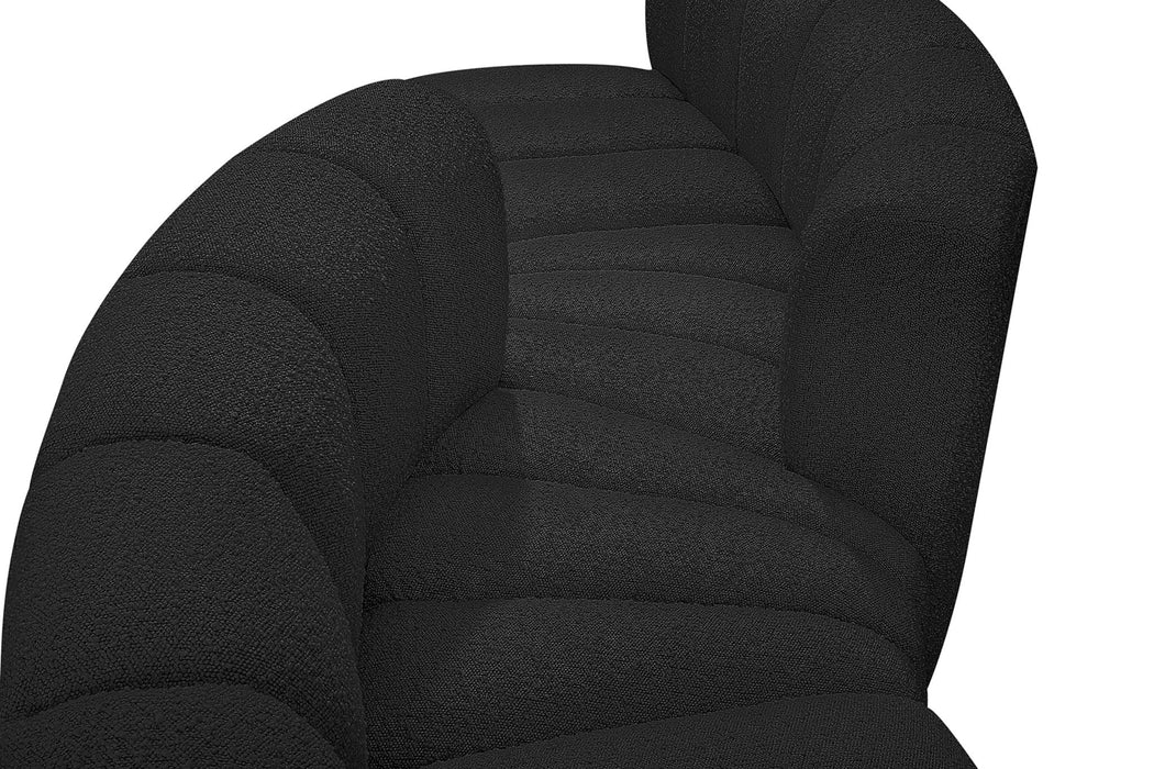 Arc - Boucle Fabric 6 Piece Modular Sofa - Black - Simple Home Plus