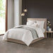 Hanae - King Blend Yarn Dyed 3 Piece Comforter Set - White - Simple Home Plus
