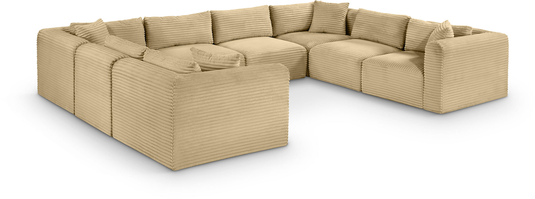 Shaggy - 8 Piece Modular U-Shaped Sectional - Simple Home Plus