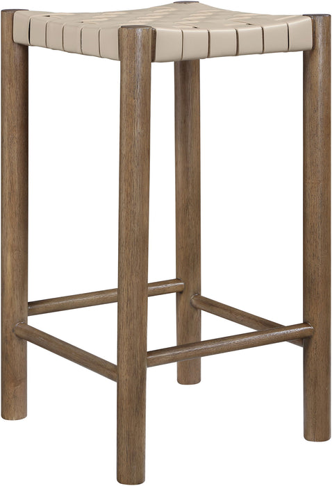 Entwine - Vegan Leather Upholstered Backless Counter Stool - Painted Brown - Simple Home Plus