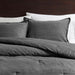 Mckenzie - 3 Piece Full/Queen Twill Washed Comforter Set - Gray - Simple Home Plus